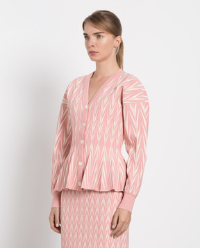 Alexander McQueen Розовый кардиган в геометрический узор 711382Q1A31