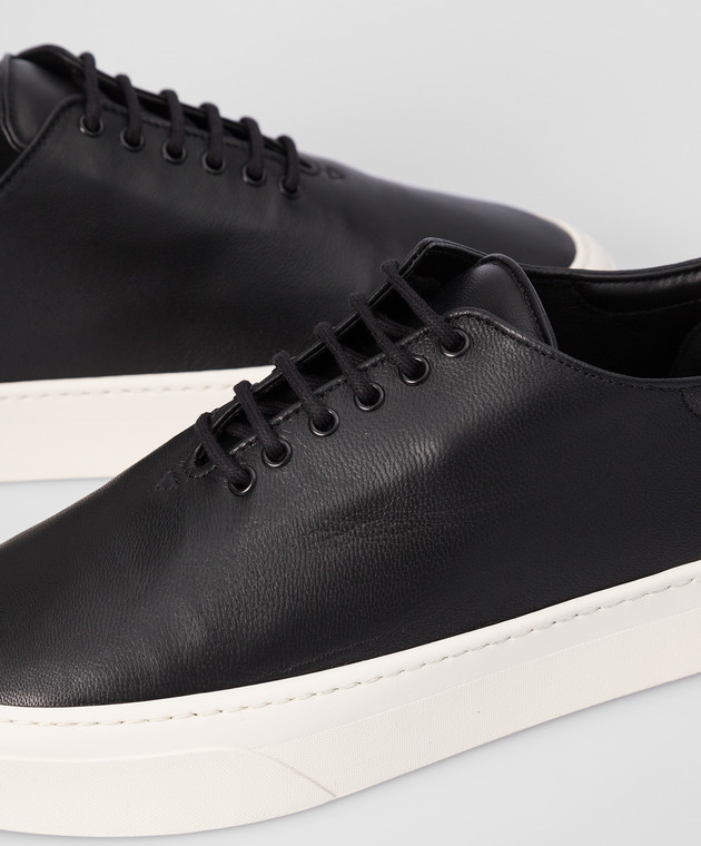 The Row Black Leather Sneakers F1205N60 image 4