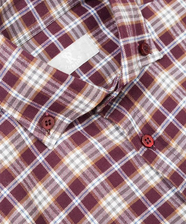 Stefano Ricci Children's maroon checked shirt YC003204LJ1612 image 3