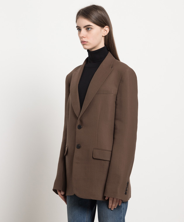 The Row Dorian brown wool and silk jacket 420W2254 online