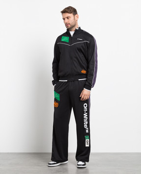 Off-White Чорний спортивний штани з логотипом OMCJ020F22FAB001