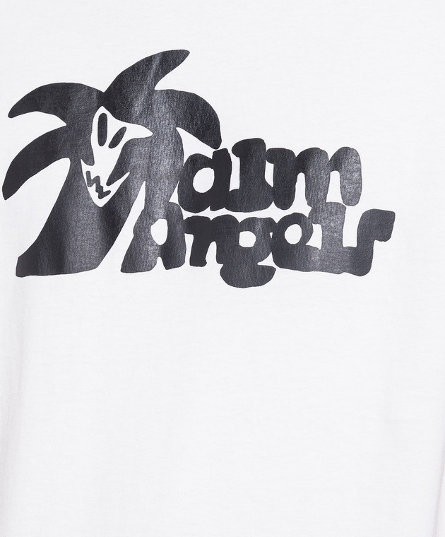 Palm Angels White t-shirt with logo print PMAA001E23JER012 image 5
