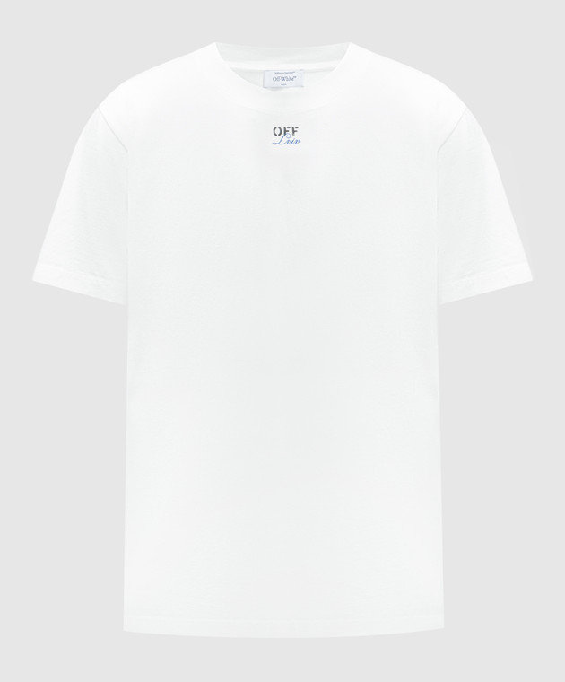 Off-White White t-shirt with Off-White Lviv print OMAA027G23JER040