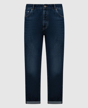 Brunello Cucinelli Сині джинси з вишивкою логотипа M0Z37D3210