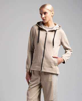 Brunello Cucinelli Бежева куртка з ланцюжком моніль MN05NDK306