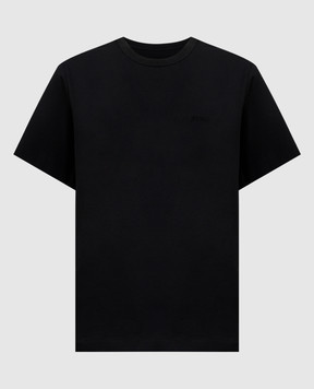 Juun.j Чорна футболка з вишивкою логотипа JW4342W015