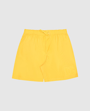 Dolce&Gabbana Children's yellow swimming shorts with logo L4J818G7H0L814