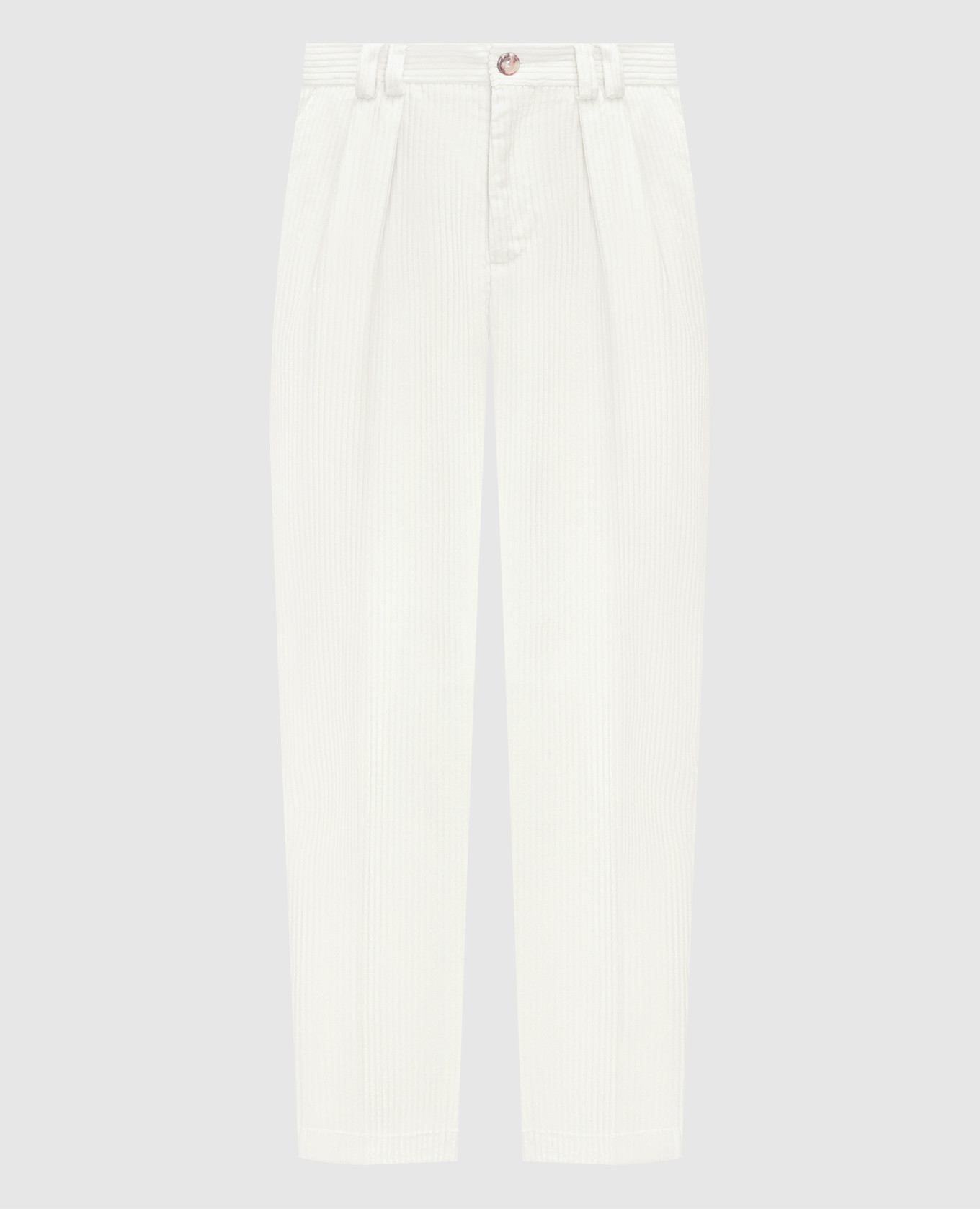 

Белые вельветовые брюки, Белый, Зауженные брюки