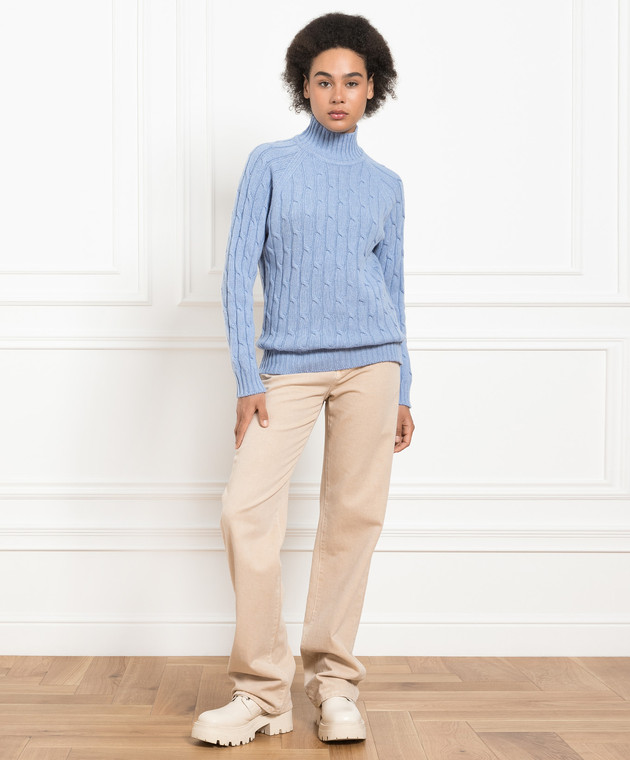 Babe Pay Pls Blue sweater made of cashmere in a textured pattern MD9701305341TR image 2