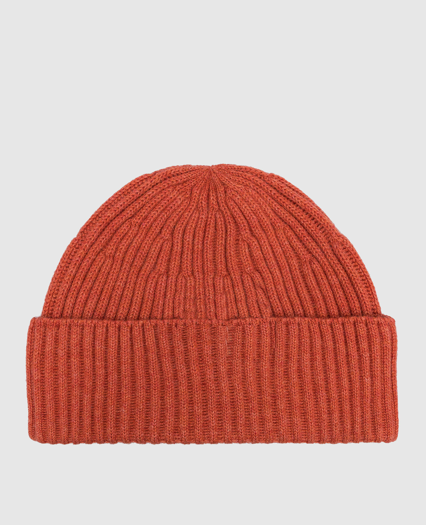 Cashmere ribbed coral hat
