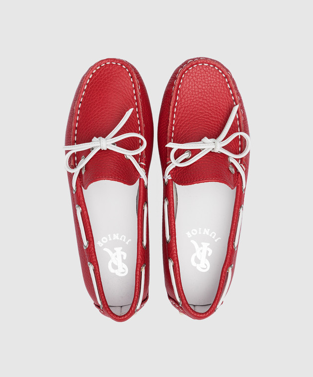 Stefano Ricci Children's red leather moccasins YRU02G8006SK image 4