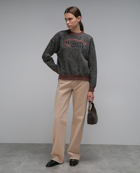 Missoni Сріблястий світшот з люрексом та вишивкою логотипа SS23WN03BK027Y