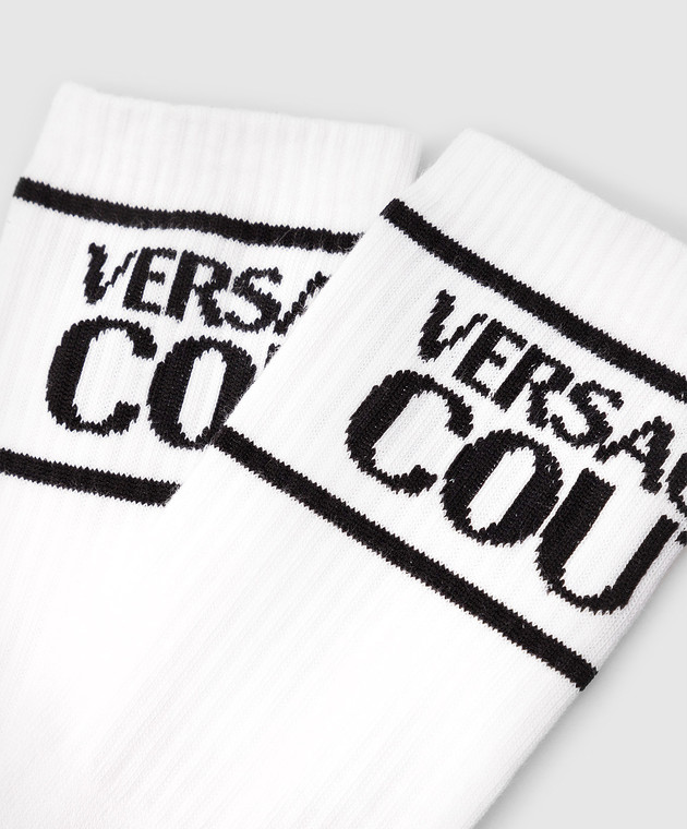 Versace Jeans Couture Білі шкарпетки з логотипом 72VA0J04ZG079 зображення 3