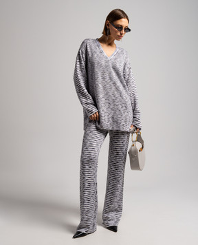 Missoni Белый пуловер в полоску с пайетками DS23WN2IBK030L