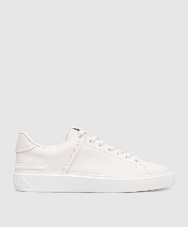 Balmain White leather B-Court sneakers with logo AM1VI288LVTR