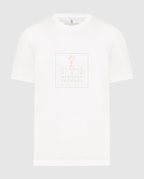 Brunello Cucinelli Біла футболка з принтом M0T618312P