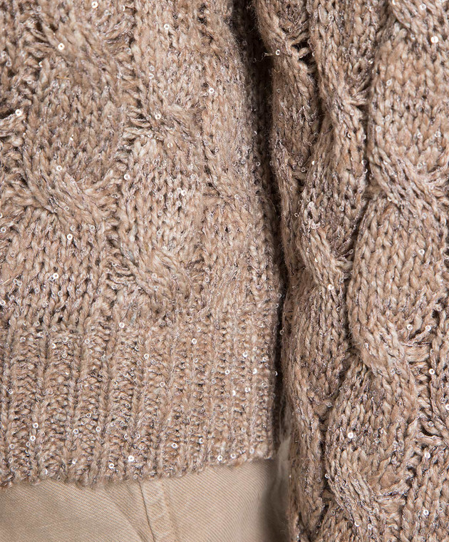Brunello Cucinelli Beige sweater with sequins MEA358600P image 5