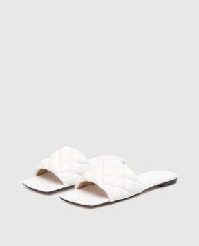 Bottega Veneta Белые шлепанцы с простежкой 627710VBRR0
