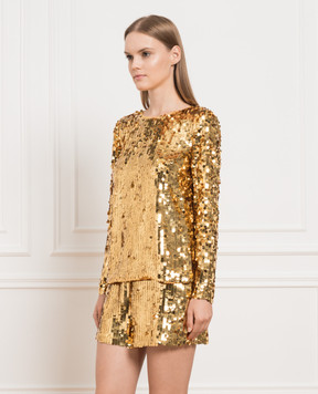Carolina Herrera Золотиста блуза з паєтками R2211N222SQH