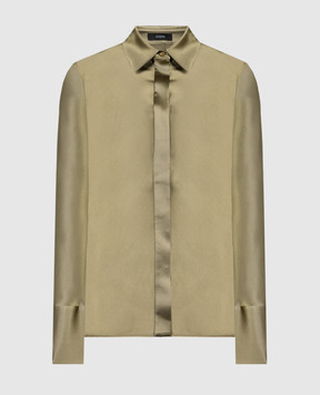 JOSEPH Блуза кольору хакі Brunel із шовку JF008181