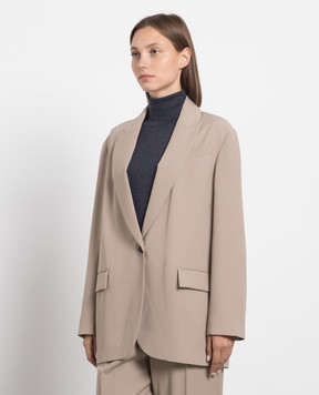 Brunello Cucinelli Бежевий жакет з ланцюжком моніль MH5802484P