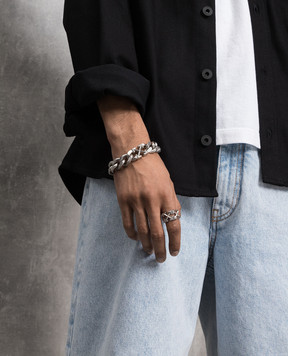 Off-White Сріблястий перстень Multi Arrow OMOC018C99MET001