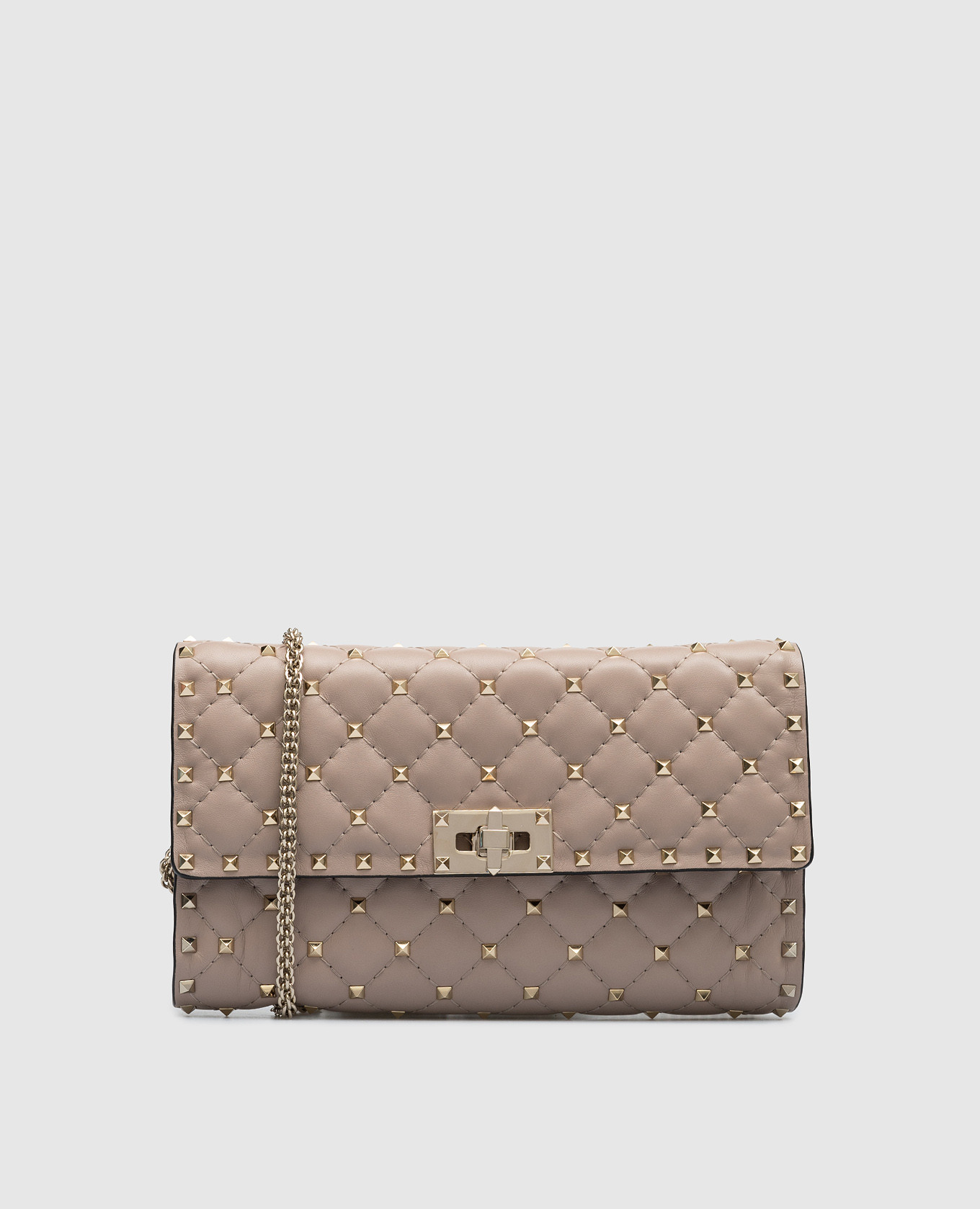 

Коричневая кожаная сумка-мессенджер Rockstud Spike, Коричневый, Сумки через плечо