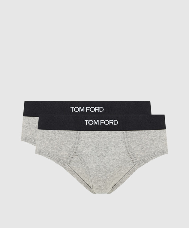 Tom Ford Set of gray briefs with logo T4XC11040
