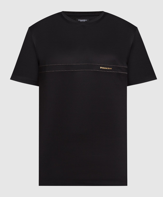 Stefano Ricci Black t-shirt with logo MNH3202370TE0001