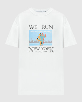Alexander Wang Сіра футболка з брендованим принтом Marathon UCC1241691