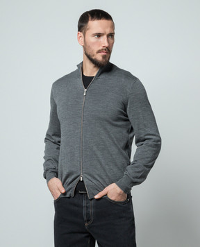 Brunello Cucinelli Серый кардиган из шерсти и кашемира M2400106