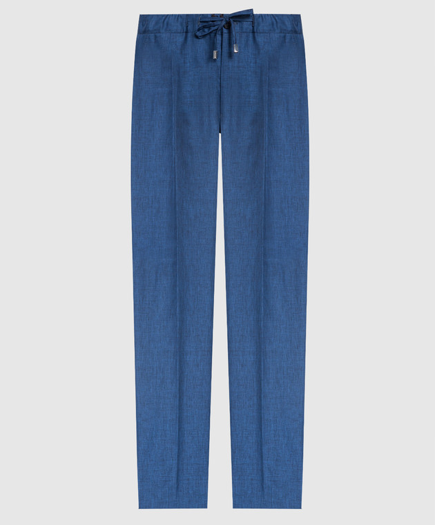 Enrico Mandelli Blue trousers made of linen, wool and silk GYM02B3716