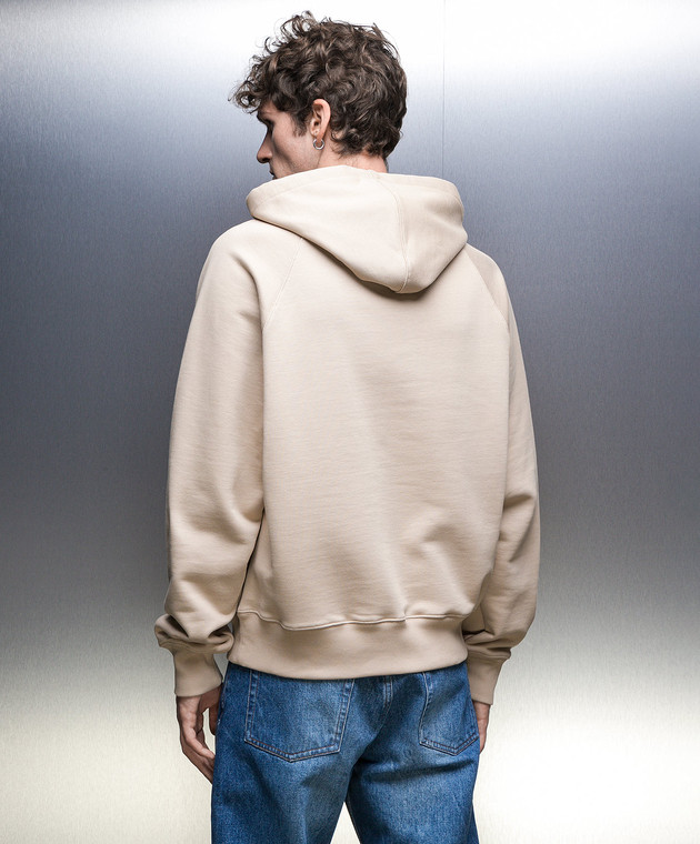 Ami Paris Бежевые худи с логотипом USW205747 изображение 4