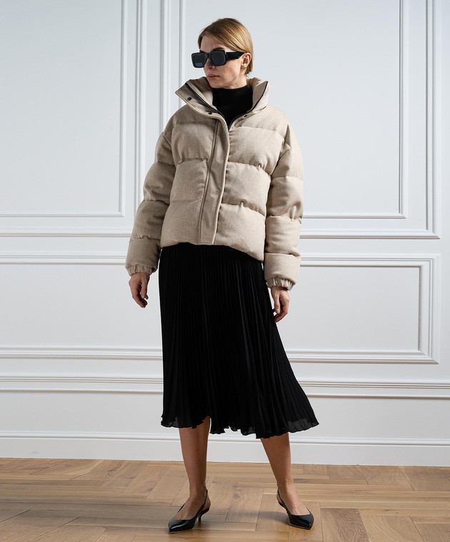 Simonetta Ravizza - Perugia beige wool quilted down jacket