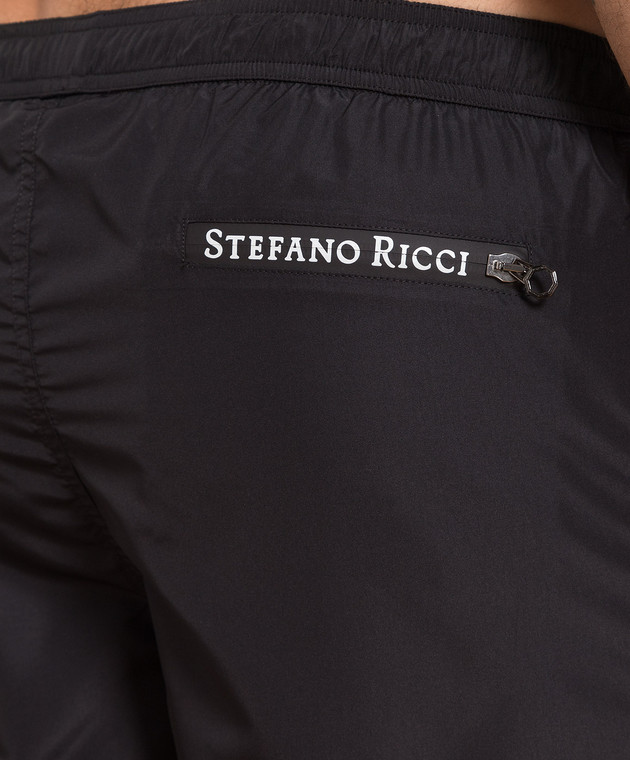Stefano Ricci Black swim shorts with logo print MYB2200010ARB002 image 5