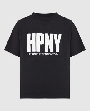 Heron Preston Черная футболка с контрастным логотипом HPNY HWAA032C99JER004