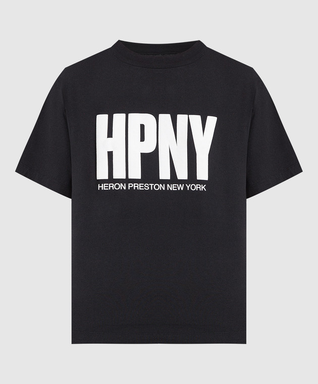 Heron Preston Black t-shirt with contrasting HPNY logo HWAA032C99JER004