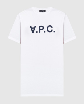 A.P.C Біла футболка з фактурним принтом логотипа COBQXH26586