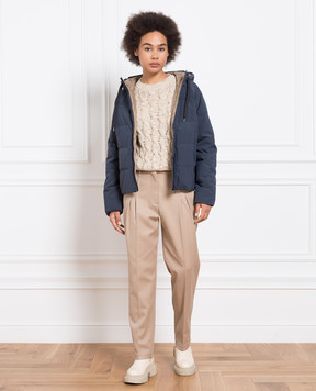 Brunello Cucinelli Бежевые брюки с цепочкой мониль MP126P8423