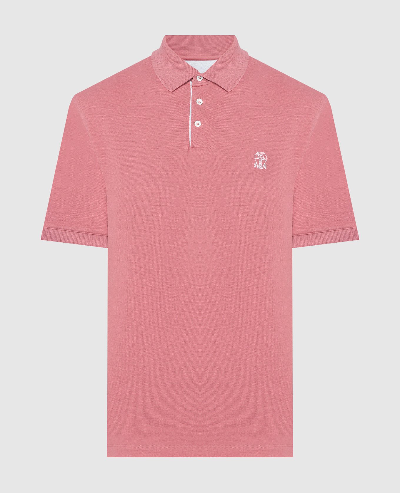 Pink polo shirt with logo emblem