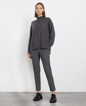 Brunello Cucinelli Серый свитер с шерстью с люрексом MBG747604P