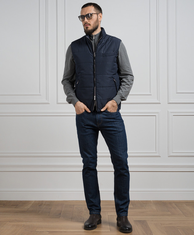 Enrico Mandelli - Blue quilted vest S8T5764209 - buy with Latvia ...