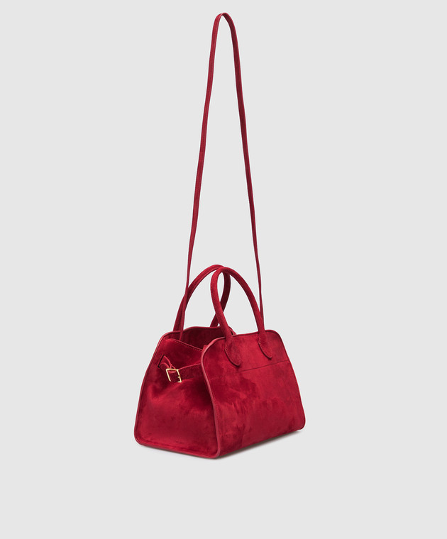 The Row Красная сумка-боулер Margaux 10 из замши W1190L25 изображение 3