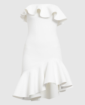 Alexander McQueen Белое платье с воланами 734628Q1A43