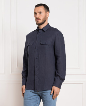 Brunello Cucinelli Синяя рубашка с коноплями MQ6590626