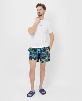 Dolce&Gabbana Синие шорты для плавания в абстрактный принт M4A13TFHMJW