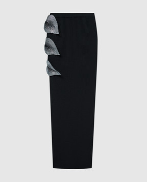 Giuseppe Di Morabito Milano Черная юбка с аппликацией с кристаллами 02PSKN292F02079