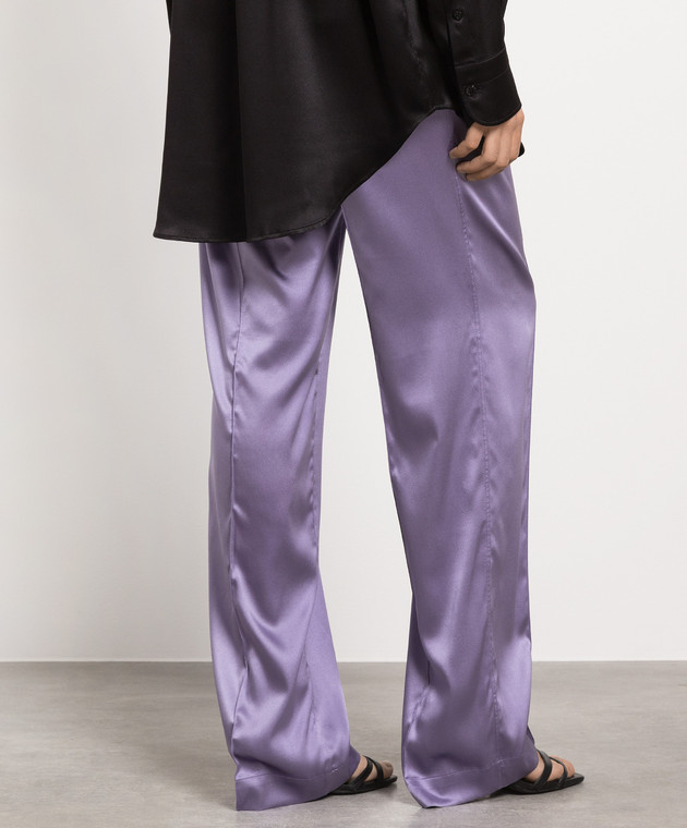 Womens Thai Silk Fisherman Pants Palazzo Jacquard Wrap Purple Wide Leg Yoga  Boho | eBay