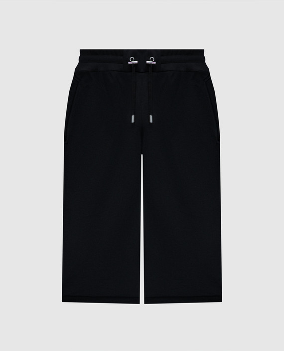 Black shorts with logo print