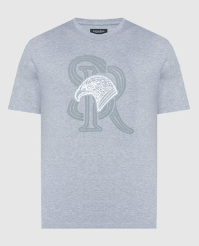 Stefano Ricci Серая футболка с принтом логотип монограммы. MNH4102960TE1808